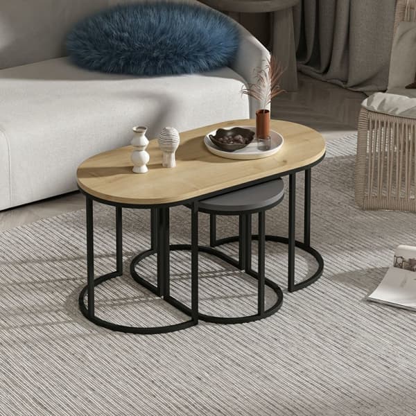 Redebord (3 stykker) Dena - antracit, eg