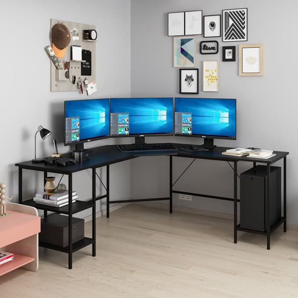 Study Desk Power L - 8537 - Svart