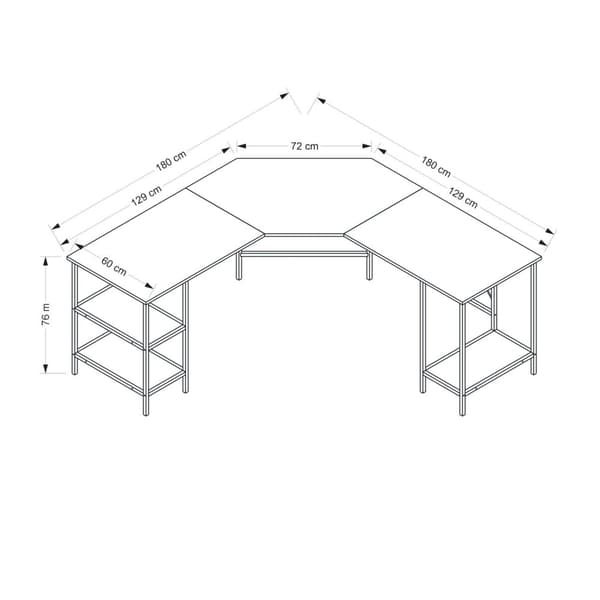 Study Desk Power L - 8537 - Svart