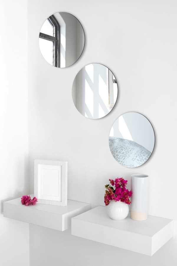 Spegel Rund - Trippel - Diameter: 20 cm - Silver