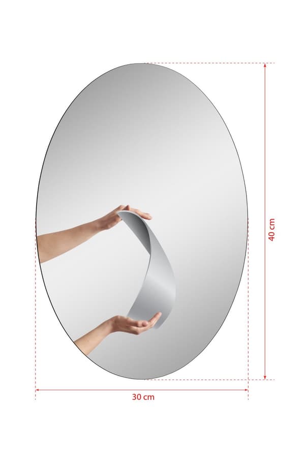 Spegel Elliptisk - Enkel 30 x 40 cm - Silver