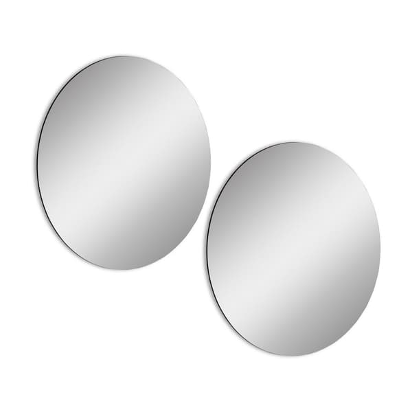 Speilrundt - Dobbel - Diameter: 30 cm - Sølv