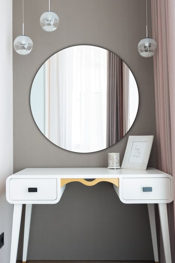 Spegel rund - Diameter : 40 cm - Silver