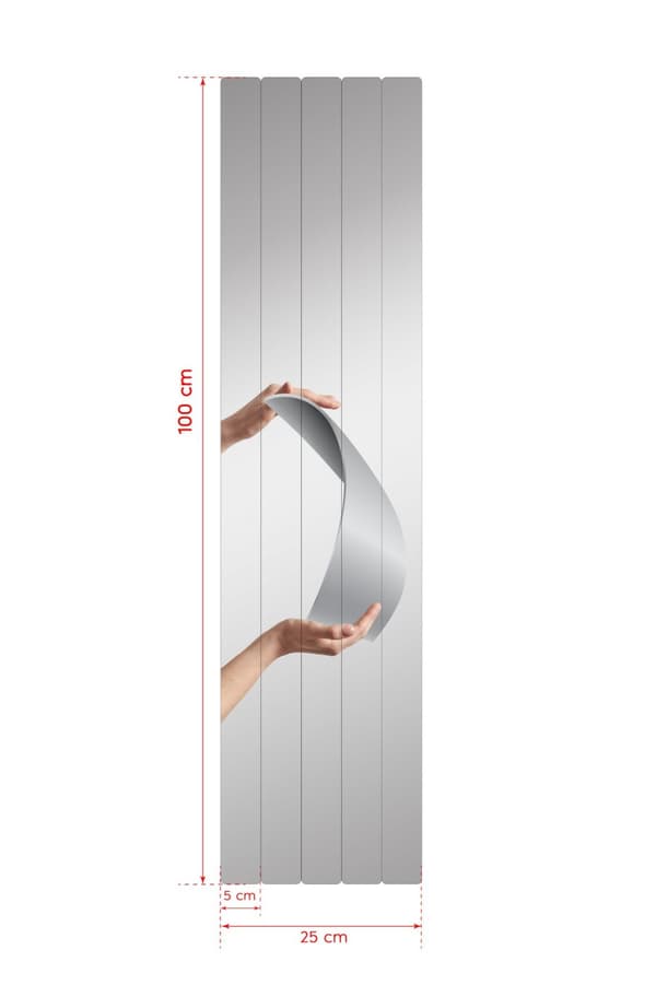 Spegel rektangulär rand - 5 x 100 cm ( 5 stycken ) - Silver