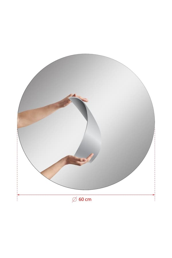 Spegel rund - Diameter : 60 cm - Silver