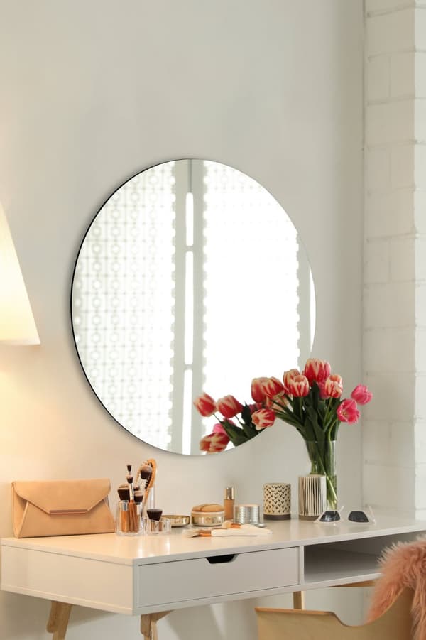 Spegel rund - Diameter : 60 cm - Silver