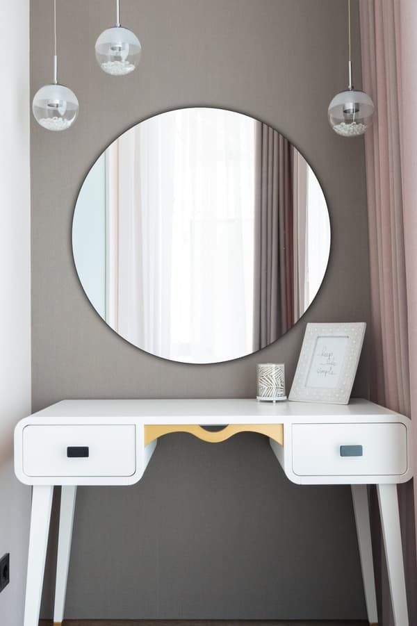 Spegel rund - Diameter : 60 cm - Silver