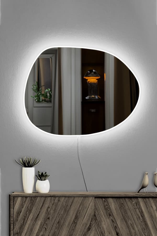 Speil med Led-belysning Piago - Hvit