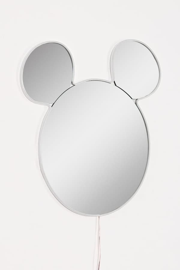Speil med Led-belysning Mickey Silver - Hvit