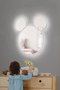 Miniatyrbilde 2 av 9: Speil med Led-belysning Mickey Silver - Hvit