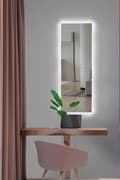 Miniatyrbild 2 av 9: Spegel med Led Belysning Rektangulär - 20 x 80 cm - Vit