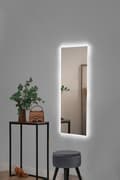 Miniatyrbild 1 av 9: Spegel med Led Belysning Rektangulär - 20 x 80 cm - Vit