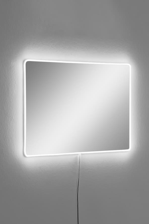 Speil med Led Belysning Rektangulært - 40 x 60 cm - Hvit