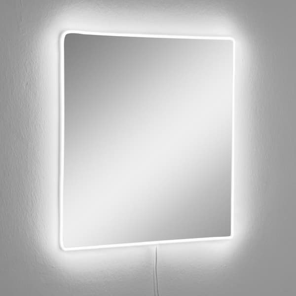 Speil med Led Lighting Square - 50 x 50 cm - Hvit