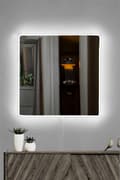 Miniatyrbilde 1 av 8: Speil med Led Lighting Square - 50 x 50 cm - Hvit