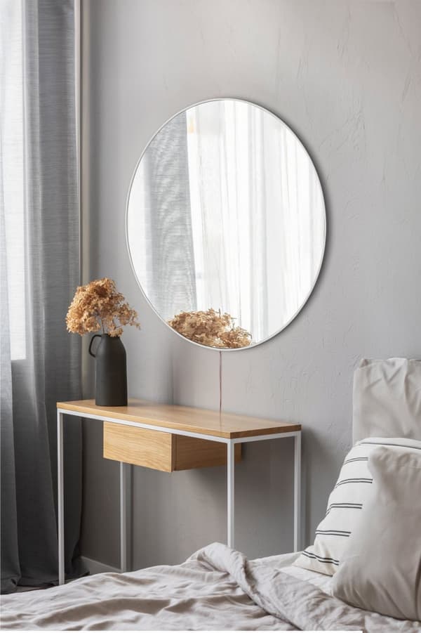 Speil med Led-belysning Rundt - Diameter : 60 cm - Hvit