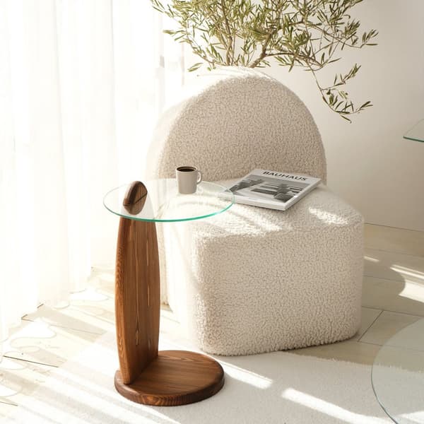 Side Table Surf - Kastanje, Gennemsigtig