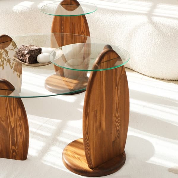Side Table Surf - Kastanje, Gennemsigtig