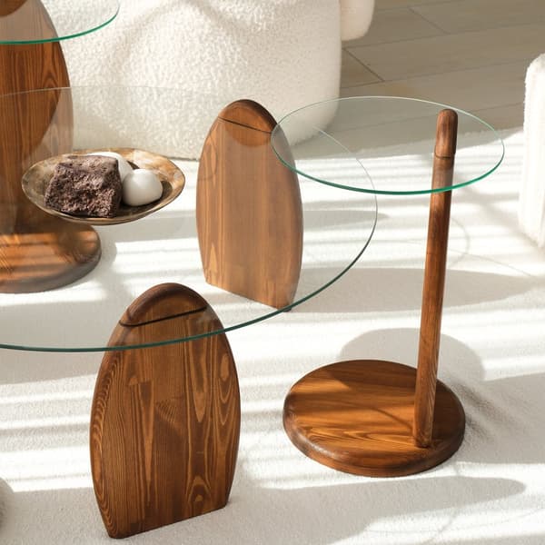 Side Table Surf - Kastanje, Gennemsigtig