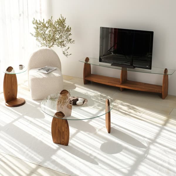 Side Table Surf - Kastanje, Gennemsigtig