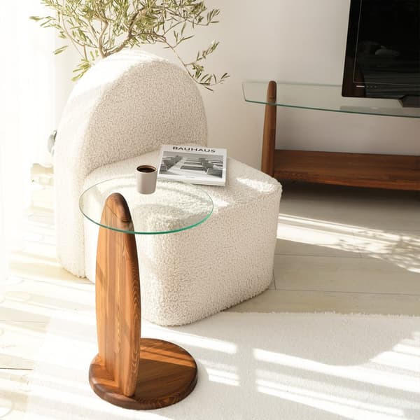Side Table Surf - Kastanje, Gennemsigtig