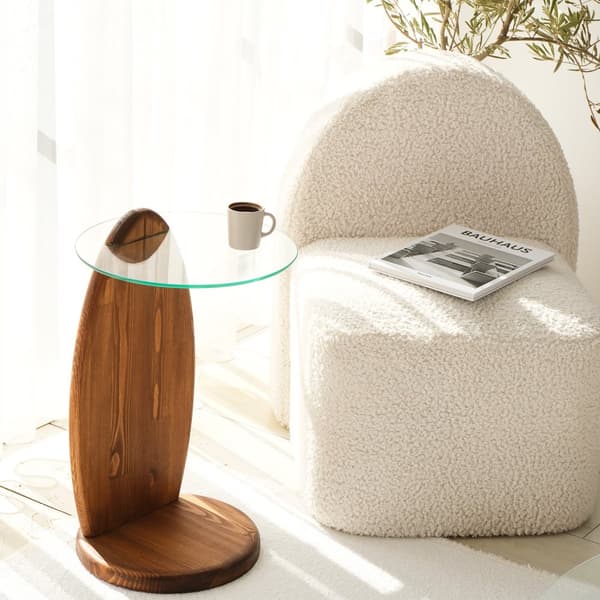 Side Table Surf - Kastanje, Gennemsigtig