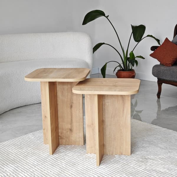 Side Table Set Blues Set - Sapphire Oak