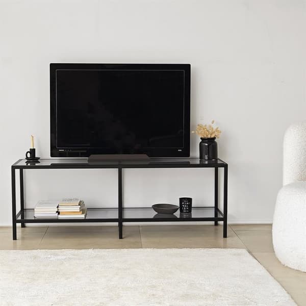TV-bänk Basic - mörkgrå, svart