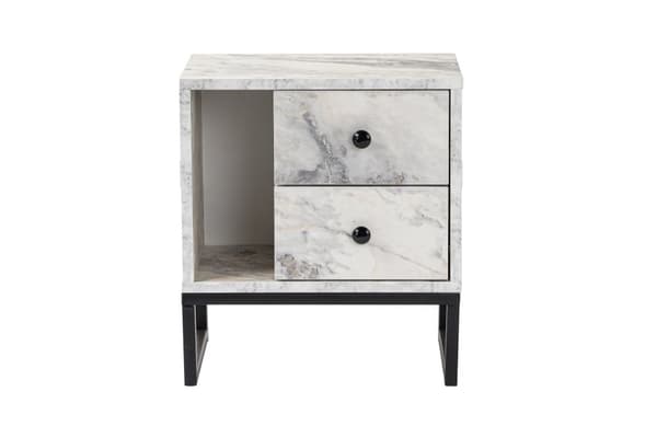 Yöpöytä Glimmer - Fressia Marble, musta