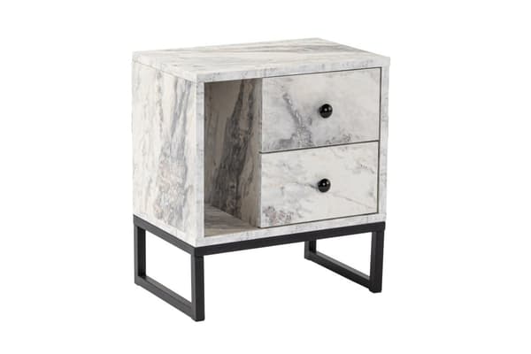 Yöpöytä Glimmer - Fressia Marble, musta