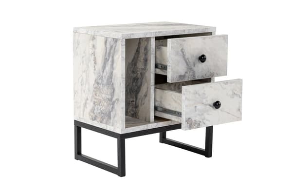 Yöpöytä Glimmer - Fressia Marble, musta