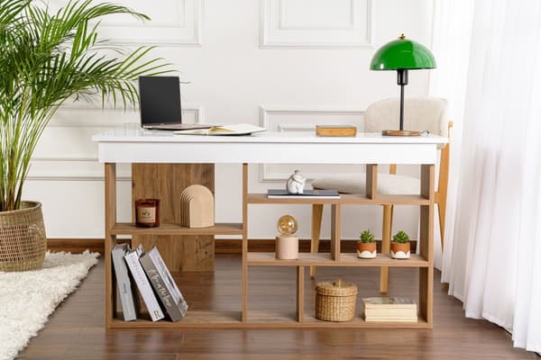 Study Desk Vesper - White, Atlantic Pine