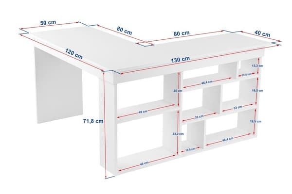 Study Desk Vesper - White, Atlantic Pine