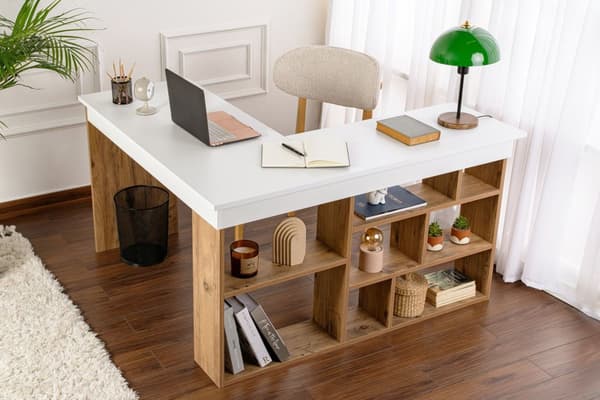 Study Desk Vesper - White, Atlantic Pine