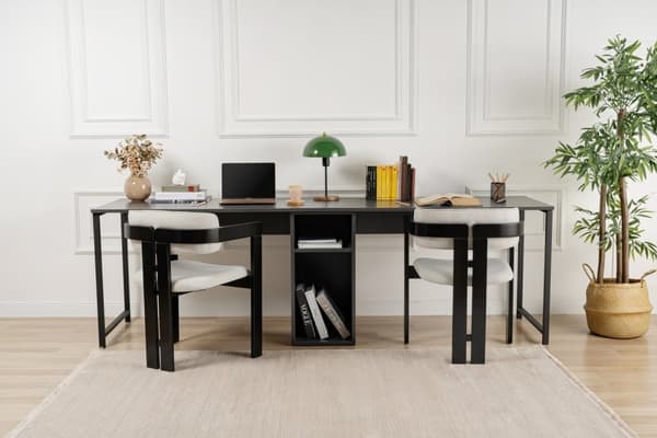 Study Desk Twin Study Desk - Antracit, Sort