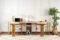 Miniatyrbild 3 av 9: Study Desk Twin Study Desk - Travertin, Guld
