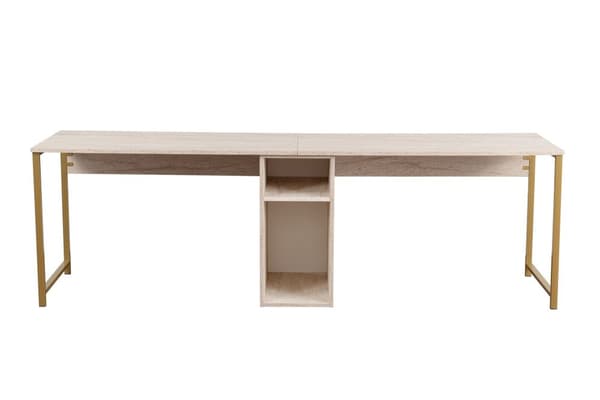 Study Desk Twin Study Desk - Travertin, Guld