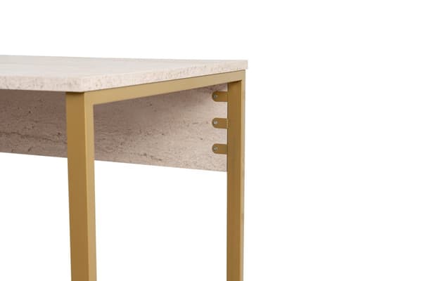 Study Desk Twin Study Desk - Travertin, Guld