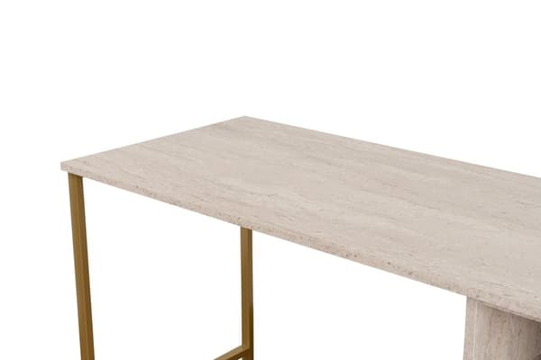 Study Desk Twin Study Desk - Travertin, Guld