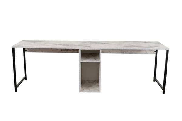 Study Desk Twin Study Desk - Freesia Marble, Black