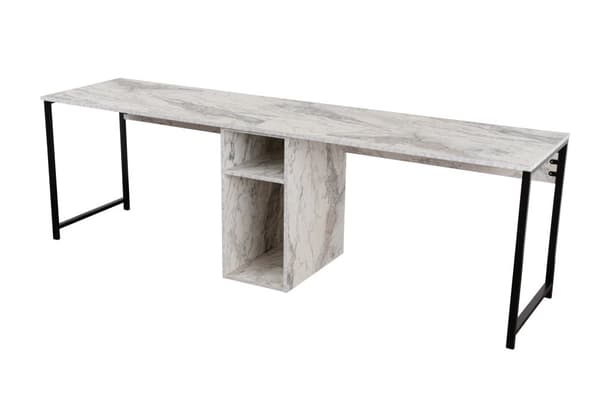 Study Desk Twin Study Desk - Freesia Marble, Black