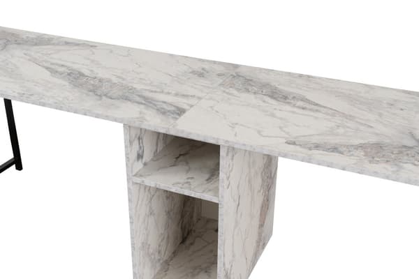 Study Desk Twin Study Desk - Freesia Marble, Black