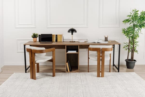 Study Desk Twin Study Desk - Atlantin mänty, musta