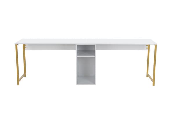 Study Desk Twin Study Desk - Vit, Guld