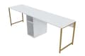 Miniatyrbild 5 av 9: Study Desk Twin Study Desk - Vit, Guld