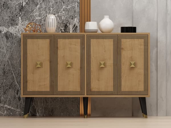Konsol Ansel - Safir eg, guld