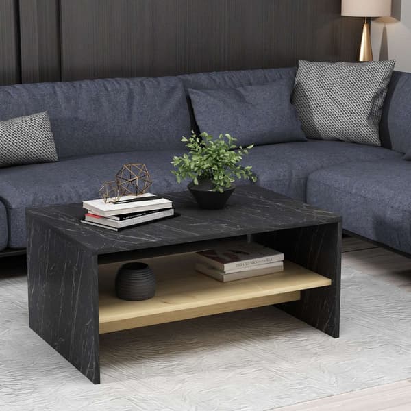 Soffbord Apollon - Svart Marmor, Safir Ek
