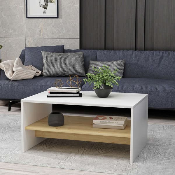 Sofabord Apollon - Hvid, Safir Eg