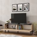 Miniatyrbilde 4 av 7: TV-stativ Draw - Safir eik, svart marmor