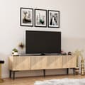 Miniatyrbilde 2 av 7: TV-stativ Draw - Safir eik, svart marmor